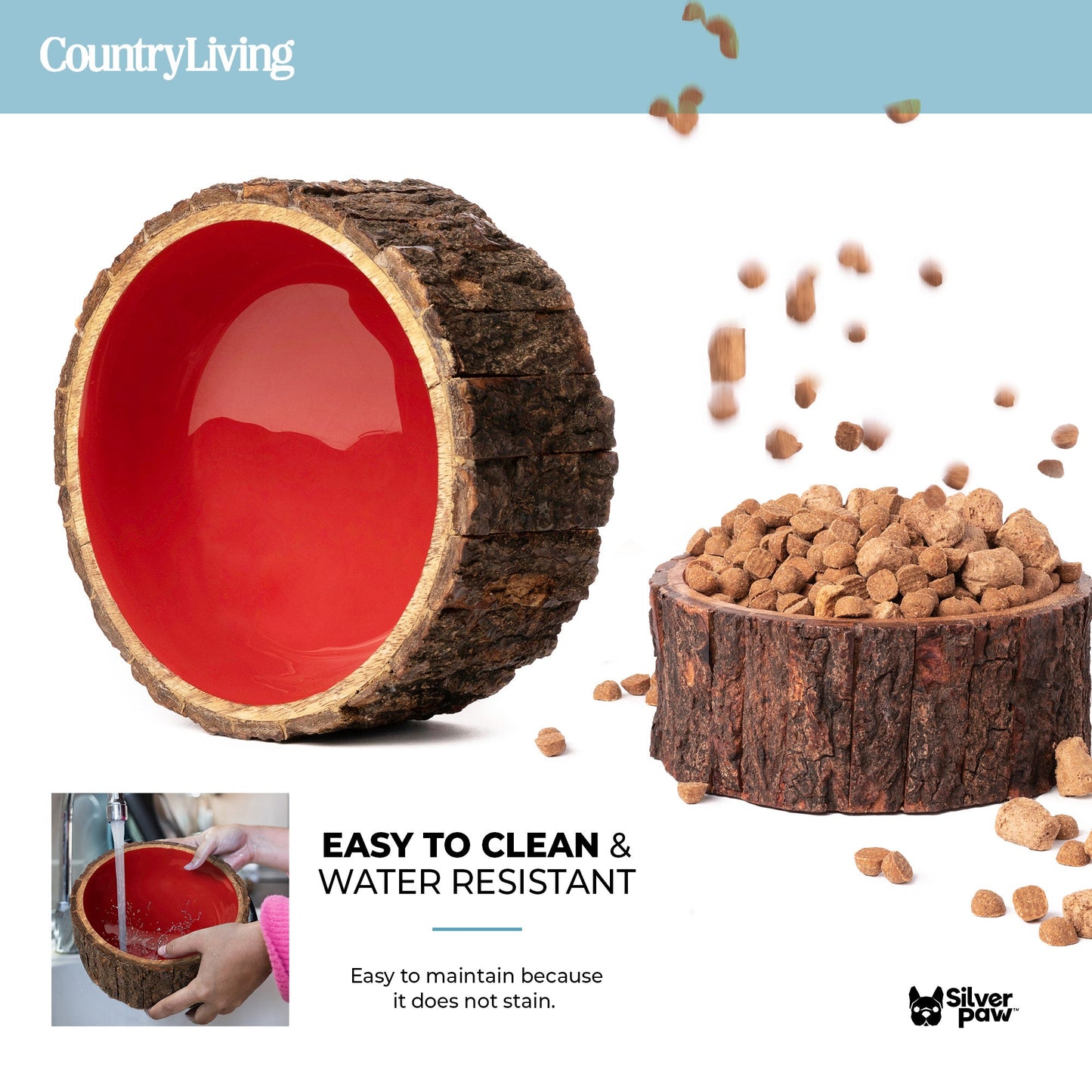 đ¶ Farmhouse Wood Dog Bowl â BPA-Free, Non-Slip & Stylish Pet Dish