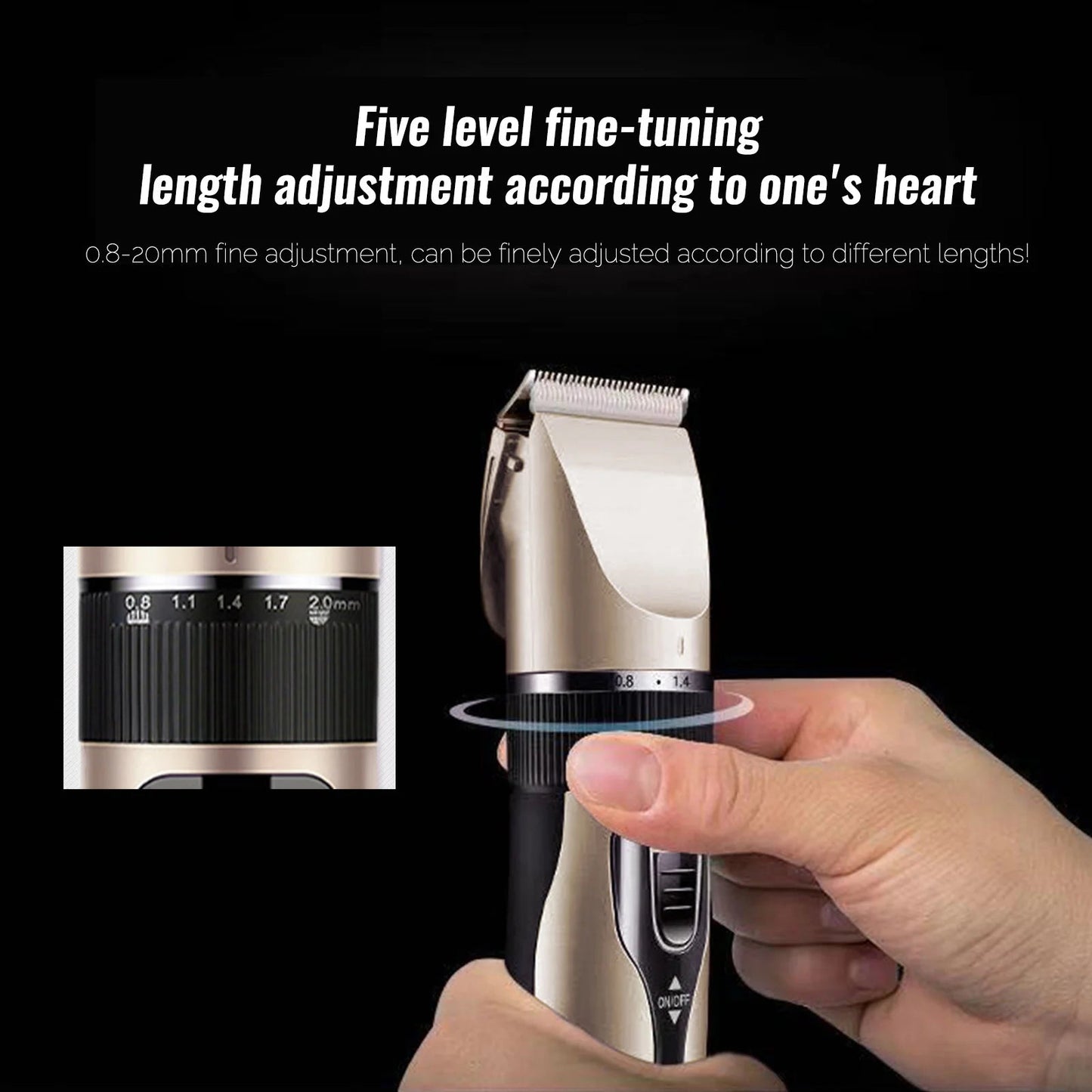Hair Clippers for Men Portable Cordless Men Shaver with 3-9mm Guard