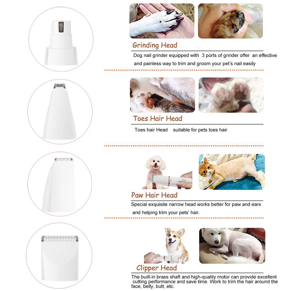 4in1 Cat Dog Nail Cutter Dog Hair Cutting Machine Professional Pet