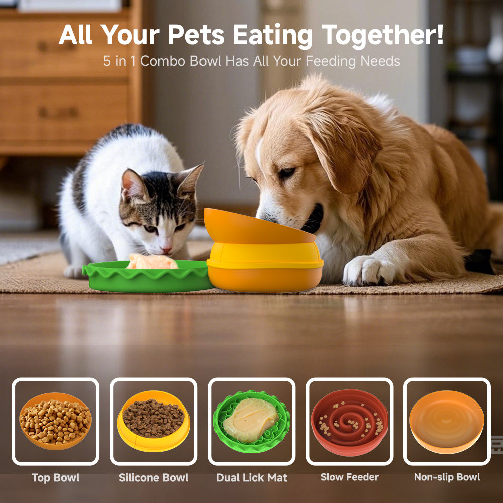 Pet Multi-Functional Five-In-One Bowl